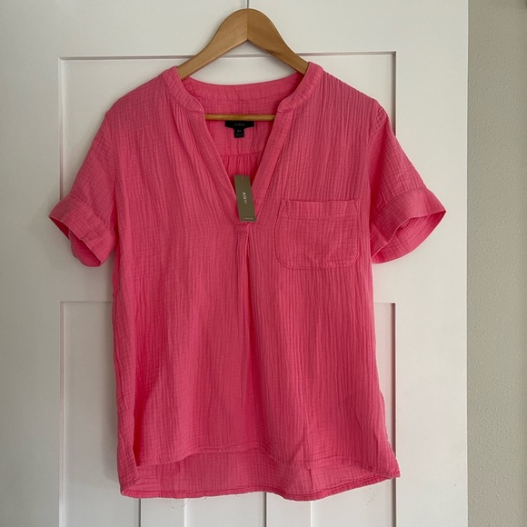 *SOLD* NWT J. Crew 100% Cotton V-Neck Soft Gauze Popover, XS, Tea Rose - Picture 3 of 10